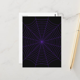 Spinnennetz Schwarz Lila Halloween-Muster Postkarte