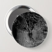 Spinnennetz Schwarz-Weiß-Foto Button (Vorne & Hinten)