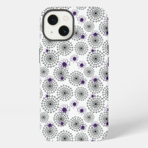 Spinnennetz- und violette Spinnen Halloween Weiß M iPhone 13 Hülle