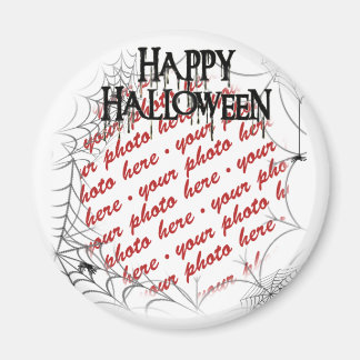 Spinnennetze im Ecke Halloween-Foto Magnet