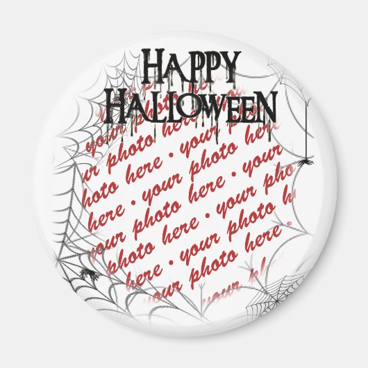 Spinnennetze im Ecke Halloween-Foto Magnet (Vorne)