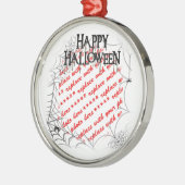 Spinnennetze im Ecke Halloween-Foto Silbernes Ornament (Links)