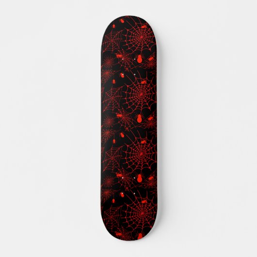 Spinnennetze mit schwarzem Hintergrund Skateboard (Vorne)