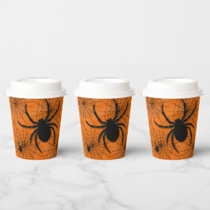 Spinnennetze mit Spinnen Halloween Paper Cup Pappbecher
