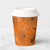 Spinnennetze mit Spinnen Halloween Paper Cup Pappbecher (Rechts)