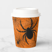 Spinnennetze mit Spinnen Halloween Paper Cup Pappbecher (Vorderseite)