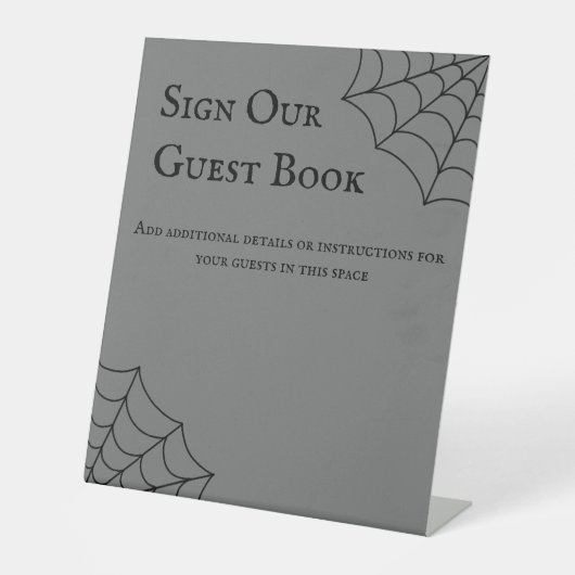 Spinnennetze Schwarz-Graugotik Sockelschild (Vorderseite)