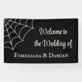 Spinnennetze Schwarz-Weiß-Gothic-Hochzeit Banner (Horizontal)