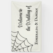 Spinnennetze Schwarz-Weiß-Gothic-Hochzeit Banner (Vertikal)