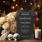 Spinnennetze Schwarz-Weiß-Gothic-Hochzeit Einladung