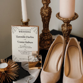 Spinnennetze Schwarz-Weiß-Gothic-Hochzeit Einladung