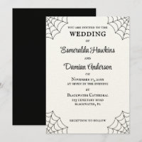 Spinnennetze Schwarz-Weiß-Gothic-Hochzeit