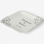 Spinnennetze Schwarz-Weiß-Gothic-Hochzeit Pappteller (Gewinkelt)