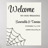 Spinnennetze Schwarz-Weiß-Gothic-Hochzeit Poster (Vorne)