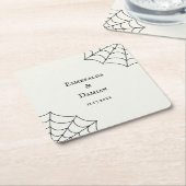 Spinnennetze Schwarz-Weiß-Gothic-Hochzeit Rechteckiger Pappuntersetzer (angewinkelt)