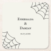 Spinnennetze Schwarz-Weiß-Gothic-Hochzeit Rechteckiger Pappuntersetzer (Vorderseite)