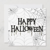 Spinnennetze und glücklicher Halloween-Text Einladung (Vorderseite)