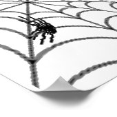 Spinnennetze und glücklicher Halloween-Text Poster (Ecke)