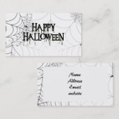 Spinnennetze und glücklicher Halloween-Text Visitenkarte (Vorne/Hinten)