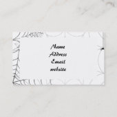 Spinnennetze und glücklicher Halloween-Text Visitenkarte (Rückseite)