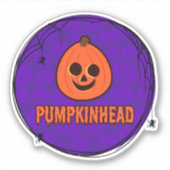 Spinnennetze und Pumpkinheads Rundaufkleber Aufkleber (Vorderseite)