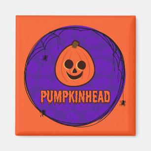 Spinnennetze und Pumpkinheads Square Magnet