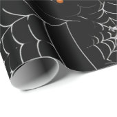 Spinnennetze und Punkte Modernes Schwarzes Hallowe Geschenkpapier (Rolleneckpunkt)