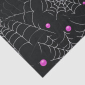 Spinnennetze und Punkte Modernes Schwarzes Hallowe Seidenpapier (Detail)