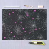 Spinnennetze und Punkte Modernes Schwarzes Hallowe Seidenpapier (Handwerk)