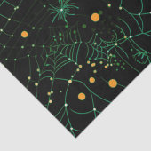 Spinnennetze und Punkte Modernes Schwarzes Hallowe Seidenpapier (Detail)