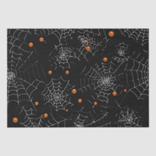 Spinnennetze und Punkte Modernes Schwarzes Hallowe Seidenpapier