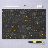 Spinnennetze und Punkte Modernes Schwarzes Hallowe Seidenpapier (Handwerk)