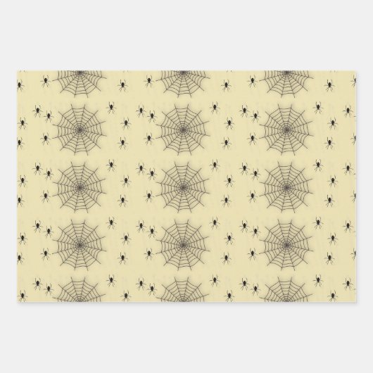 Spinnennetze und Spinnen an der Wand Geschenkpapier Set (Vorderseite 3)