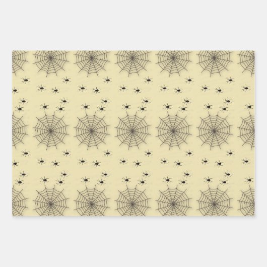 Spinnennetze und Spinnen an der Wand Geschenkpapier Set (Vorderseite 2)