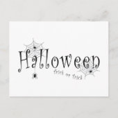 Spinnennetze und Spinnen über Halloween Postkarte (Vorderseite)
