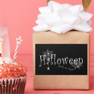 Spinnennetze und Spinnen über Halloween Rechteckiger Aufkleber