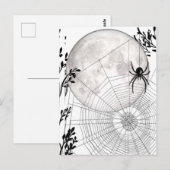 Spinnennetze, Vollmond, Ikonische Gotik, Gotische  Postkarte (Vorne/Hinten)