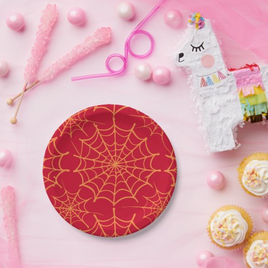 Spinnennetzpapierplatte Pappteller (Party)