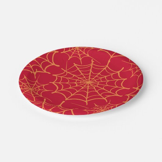 Spinnennetzpapierplatte Pappteller (Schrägansicht)