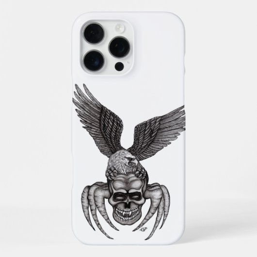 Spinnenschädel mit Adler iPhone Hülle (Rückseite)