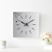 Spinnenweben Wanduhr Elegantes Weiß Schwarz Design (Zuhause)