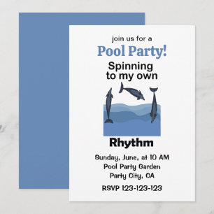 Spinner-Delfin, der sich im Rhythmus meines Pools  Einladung
