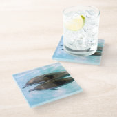 Spinner-Delphine | Oahu Hawaii Glasuntersetzer (Schrägansicht)