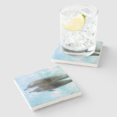 Spinner-Delphine | Oahu Hawaii Steinuntersetzer (Seitenansicht)