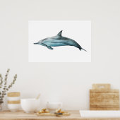 Spinner Dolphin realistic illustration Print Poster (Küche)