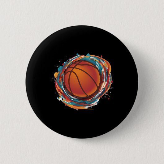 Spinning Basketball Ball Button (Vorderseite)