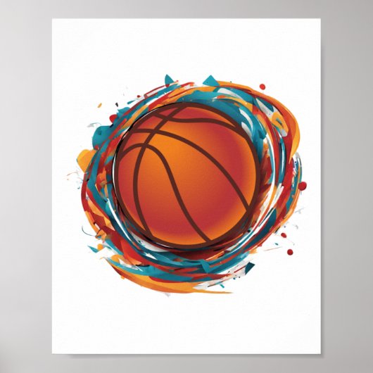 Spinning Basketball Ball Poster (Vorne)