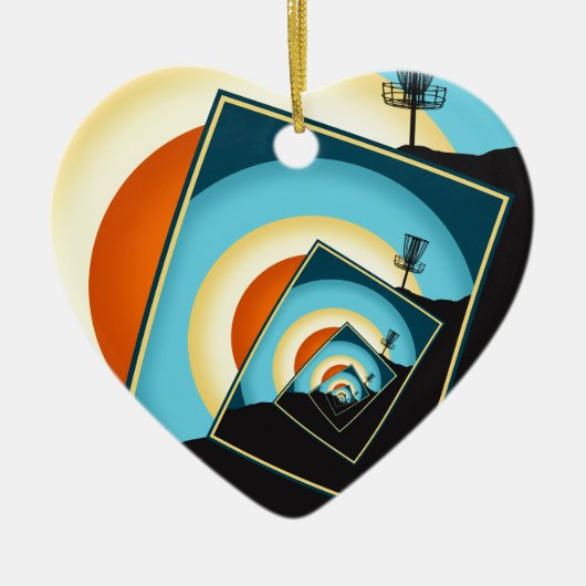 Spinning Disk Golf Baskets 1 Keramik Ornament (Vorne)