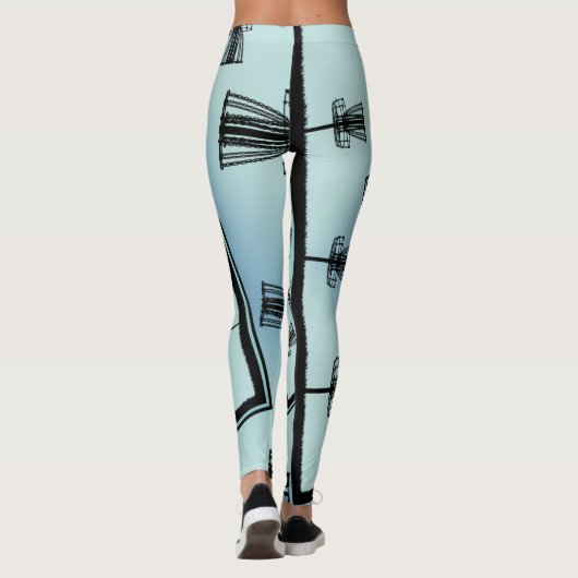 Spinning Disk Golf Baskets Leggings (Rückseite)
