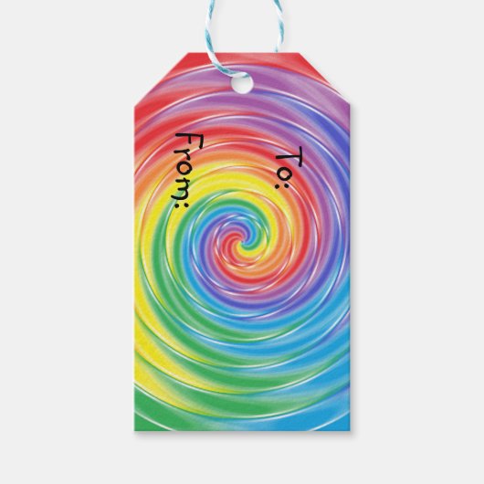 Spinning Rainbow-Gift-Tags Geschenkanhänger (Vorderseite)